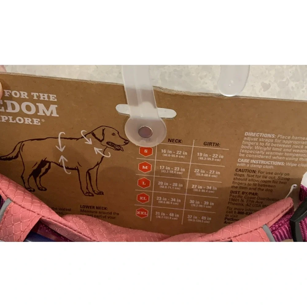 Arcadia Trail Water Bladder Harness For Dogs Pink Size Small w/Collapsible Bowl